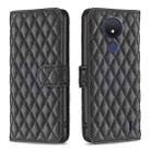 For Nokia C21 Diamond Lattice Wallet Leather Flip Phone Case(Black) - 1