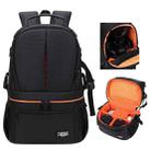 Large Capacity Waterproof Backpack Travel Shoulders Camera Bags(Black Grid Inner Orange) - 1