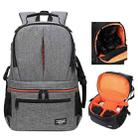 Large Capacity Waterproof Backpack Travel Shoulders Camera Bags(Gray Matte Inner Orange) - 1