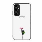 For Samsung Galaxy A34 5G Colorful Painted Glass Phone Case(A Flower) - 1