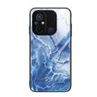 For Xiaomi Redmi 12C Marble Pattern Glass Phone Case(Blue Ocean) - 1