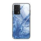 For Xiaomi Redmi K60E Marble Pattern Glass Phone Case(Blue Ocean) - 1