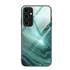 For Samsung Galaxy A14 5G Marble Pattern Glass Phone Case(Water Waves) - 1