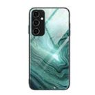 For Samsung Galaxy A54 5G Marble Pattern Glass Phone Case(Water Waves) - 1