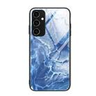 For Samsung Galaxy A54 5G Marble Pattern Glass Phone Case(Blue Ocean) - 1
