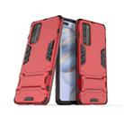 For Honor 30 Pro PC + TPU Shockproof Phone Case with Holder(Red) - 1