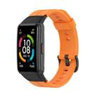 For Honor Band 7 Solid Color Silicone Watch Band(Orange) - 1