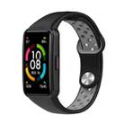 For Honor Band 7 Two-color Reverse Buckle Silicone Watch Band(Black Grey) - 1