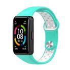 For Honor Band 7 Two-color Reverse Buckle Silicone Watch Band(Cyan Blue) - 1