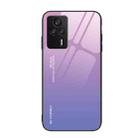 For Xiaomi Redmi K60E Gradient Color Glass Phone Case(Pink Purple) - 1