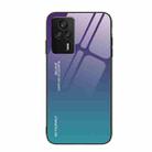 For Xiaomi Redmi K60E Gradient Color Glass Phone Case(Aurora Blue) - 1