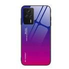 For Xiaomi Redmi K60E Gradient Color Glass Phone Case(Purple Red) - 1