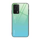 For Xiaomi Redmi K60E Gradient Color Glass Phone Case(Green Cyan) - 1