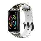 For Honor Band 7 Silicone Watch Band(Brown Leopard Print) - 1