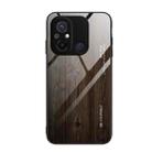 For Xiaomi Redmi 12C Wood Grain Glass Phone Case(Black) - 1