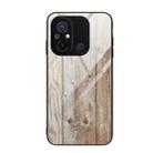 For Xiaomi Redmi 12C Wood Grain Glass Phone Case(Grey) - 1