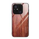 For Xiaomi Redmi 12C Wood Grain Glass Phone Case(Coffee) - 1