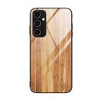 For Samsung Galaxy A54 5G Wood Grain Glass Phone Case(Yellow) - 1