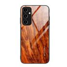 For Samsung Galaxy A54 5G Wood Grain Glass Phone Case(Light Brown) - 1