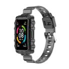 For Honor Band 7 Integrated Transparent Silicone Watch Band(Black) - 1