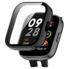 For Xiaomi Redmi Watch 3 PC + Tempered Film Integrated Watch Protective Case(Black) - 1