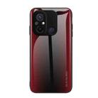 For Xiaomi Redmi 12C Texture Gradient Glass TPU Phone Case(Red) - 1