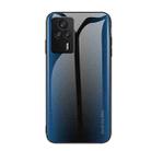 For Xiaomi Redmi K60E Texture Gradient Glass TPU Phone Case(Blue) - 1