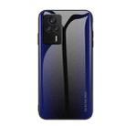 For Xiaomi Redmi K60E Texture Gradient Glass TPU Phone Case(Dark Blue) - 1