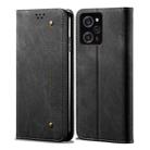 For Xiaomi Poco X5 Pro 5G / Redmi Note 12 Pro Speed Denim Texture Leather Phone Case(Black) - 1