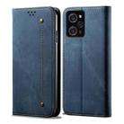 For Xiaomi Poco X5 Pro 5G / Redmi Note 12 Pro Speed Denim Texture Leather Phone Case(Blue) - 1
