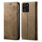 For Xiaomi Poco X5 Pro 5G / Redmi Note 12 Pro Speed Denim Texture Leather Phone Case(Khaki) - 1