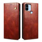 For Xiaomi Poco C50 Oil Wax Crazy Horse Texture Leather Phone Case(Brown) - 1