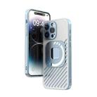 For iPhone 14 Plus R-JUST Square Round Mirror PC+TPU Phone Case(Blue) - 1