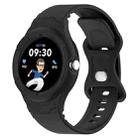 For Google Pixel Watch Leather Texture Silicone Integrated Watch Band(Black) - 1