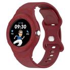 For Google Pixel Watch Leather Texture Silicone Integrated Watch Band(Wine Red) - 1