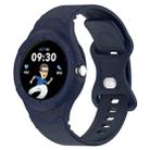 For Google Pixel Watch Leather Texture Silicone Integrated Watch Band(Dark Blue) - 1