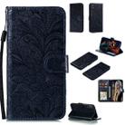 For Huawei Enjoy 10e Lace Flower Embossing Pattern Horizontal Flip Leather Case , with Holder & Card Slots & Wallet & Photo Frame & Lanyard(Black) - 1