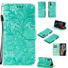 For Huawei Enjoy 10e Lace Flower Embossing Pattern Horizontal Flip Leather Case , with Holder & Card Slots & Wallet & Photo Frame & Lanyard(Green) - 1