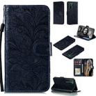 For Huawei Nova 7 SE Lace Flower Embossing Pattern Horizontal Flip Leather Case , with Holder & Card Slots & Wallet & Photo Frame & Lanyard(Black) - 1