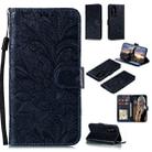 For Huawei P40 Pro Plus Lace Flower Embossing Pattern Horizontal Flip Leather Case , with Holder & Card Slots & Wallet & Photo Frame & Lanyard(Black) - 1