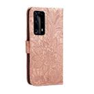 For Huawei P40 Pro Plus Lace Flower Embossing Pattern Horizontal Flip Leather Case , with Holder & Card Slots & Wallet & Photo Frame & Lanyard(Rose Gold) - 3
