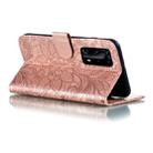 For Huawei P40 Pro Plus Lace Flower Embossing Pattern Horizontal Flip Leather Case , with Holder & Card Slots & Wallet & Photo Frame & Lanyard(Rose Gold) - 5