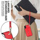 For iPhone X / XS RFID Card Slot Phone Case with Long Lanyard(Red) - 4