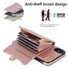 For iPhone XS Max RFID Card Slot Phone Case with Long Lanyard(Rose Gold) - 3