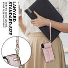 For iPhone XS Max RFID Card Slot Phone Case with Long Lanyard(Rose Gold) - 4