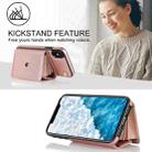 For iPhone XS Max RFID Card Slot Phone Case with Long Lanyard(Rose Gold) - 5