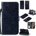 For Galaxy A11 Lace Flower Embossing Pattern Horizontal Flip Leather Case , with Holder & Card Slots & Wallet & Photo Frame & Lanyard(Black) - 1