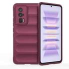 For Xiaomi Redmi K60 Pro Magic Shield TPU + Flannel Phone Case(Wine Red) - 1