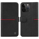 For iPhone 14 Pro Max GEBEI Top-grain Horizontal Flip Leather Phone Case(Black) - 1