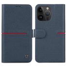 For iPhone 14 Pro GEBEI Top-grain Horizontal Flip Leather Phone Case(Blue) - 1